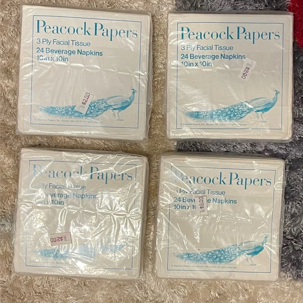 Vintage peacock papers Inc Sweet 16 birthday Party Napkins 3 ply colorful unique